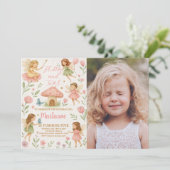 Magical Fairy Verjaardag Uitnodiging met foto (Staand voorkant)