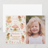 Magical Fairy Verjaardag Uitnodiging met foto (Voorkant / Achterkant)