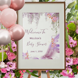 Magical fairy welkomstbord baby shower poster