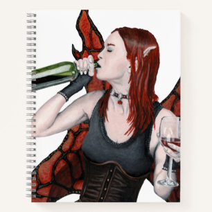Magical Fairy Wine Bottle Fantasy Art Notitieboek