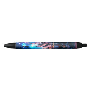 Magical Fantasy Castle aangepaste scriptnaam Zwarte Inkt Pen
