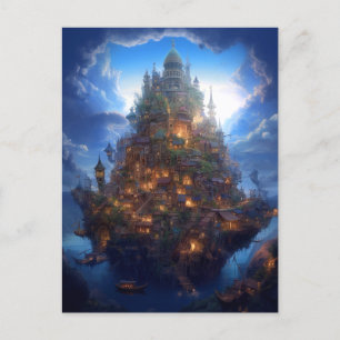 Magical Fantasy Castle City Surreal Briefkaart
