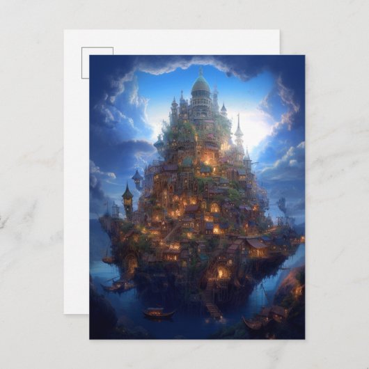 Magical Fantasy Castle City Surreal Briefkaart (Voorkant / Achterkant)