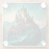 Magical Fantasy Castle Glazen Onderzetter (Achterkant)