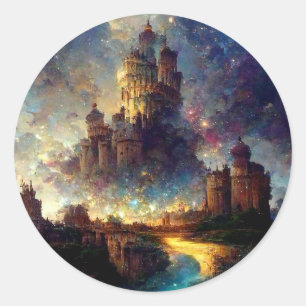 Magical Fantasy Castle Ronde Sticker