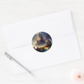 Magical Fantasy Castle Ronde Sticker (Envelop)