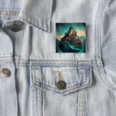 Magical Fantasy Castle Vierkante Button 5,1 Cm (In situ)