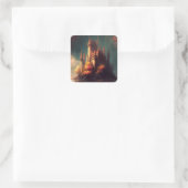 Magical Fantasy Castle Vierkante Sticker (Tas)
