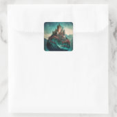 Magical Fantasy Castle Vierkante Sticker (Tas)