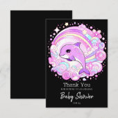 Magical Fantasy Dolphin Baby shower Bedankkaart (Voorkant / Achterkant)