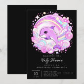 Magical Fantasy Dolphin Baby shower Kaart (Voorkant / Achterkant)