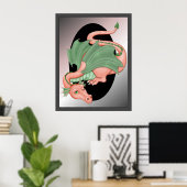 Magical Fantasy Dragon Resting Poster (Thuiskantoor)