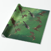 Magical Fantasy Dragon Serpent Flying Galaxy Cadeaupapier (Uitgerold)