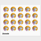 Magical Fantasy Golden Unicorn Ronde Sticker (Vel)