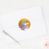 Magical Fantasy Golden Unicorn Ronde Sticker (Envelop)