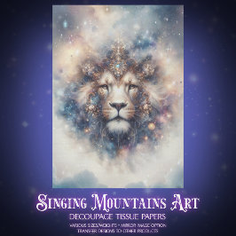 Magical Fantasy Lion Decoupage Tissuepapier