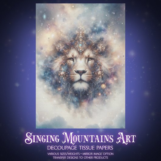 Magical Fantasy Lion Decoupage Tissuepapier