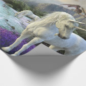 Magical Fantasy Unicorn Drakenlandschap Cadeaupapier (Hoek)