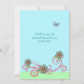 Magical Fantasy Unicorn Girl's verjaardagsuitnodig Kaart (Achterkant)