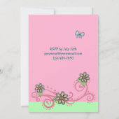 Magical Fantasy Unicorn Girl's verjaardagsuitnodig Kaart (Achterkant)