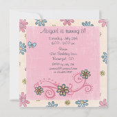 Magical Fantasy Unicorn Girl's verjaardagsuitnodig Kaart (Achterkant)