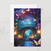 Magical Fantasy wenskaart met Vlinders Kaart (Voorkant / Achterkant)