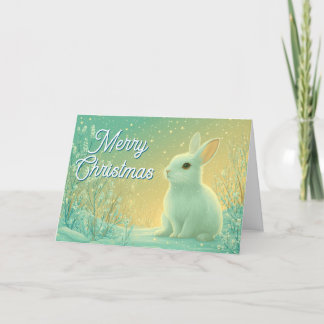 Magical Fantasy Winter Rabbit Merry Christmas Feestdagen Kaart
