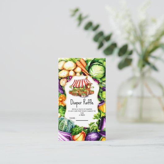 Magical Farmer's Market Baby shower Informatiekaartje (Staand voorkant)