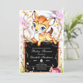 Magical Fawn Baby shower Kaart (Staand voorkant)