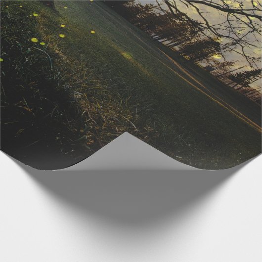 Magical fireflies dreamy landscape cadeaupapier (Hoek)
