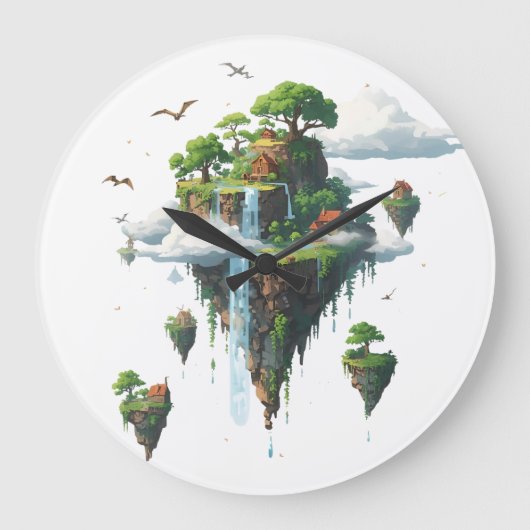 Magical Floating Islands with Trees, Birds & Drago Grote Klok (Voorkant)