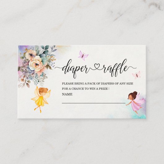 Magical Floral Fairy Princess baby shower Informatiekaartje (Voorkant)