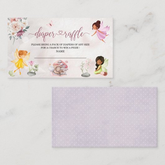 Magical Floral Fairy Princess baby shower Informatiekaartje (Voorkant / Achterkant)