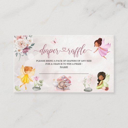 Magical Floral Fairy Princess baby shower Informatiekaartje (Voorkant)