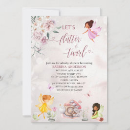 Magical Floral Fairy Princess baby shower Invita Kaart