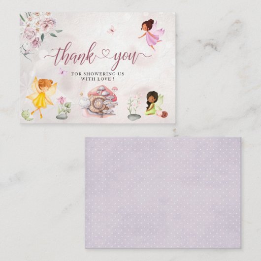 Magical Floral Fairy Princess bedankt Notitiekaartje (Voorkant / Achterkant)
