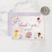 Magical Floral Fairy Princess bedankt Notitiekaartje (Voorkant / Achterkant in situ)