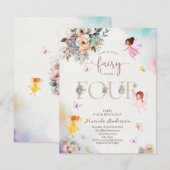 Magical Floral Fairy Princess maakt vier van wat Kaart (Voorkant / Achterkant)