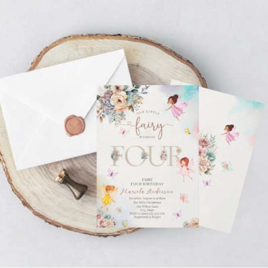 Magical Floral Fairy Princess maakt vier van wat Kaart