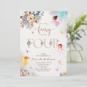Magical Floral Fairy Princess maakt vier van wat Kaart (Staand voorkant)