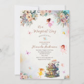 Magical Floral Fairy Princess waterverf Baby Sho Kaart (Voorkant)