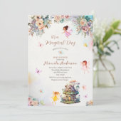 Magical Floral Fairy Princess waterverf Baby Sho Kaart (Staand voorkant)