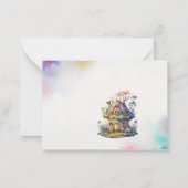 Magical Floral Fairy Princess Waterverf bedankt Notitiekaartje (Achterkant)