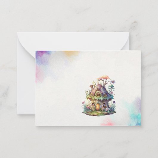 Magical Floral Fairy Princess Waterverf bedankt Notitiekaartje (Achterkant)