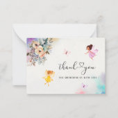 Magical Floral Fairy Princess Waterverf bedankt Notitiekaartje (Voorkant)