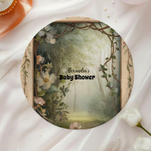 Magical Floral Forest Baby shower Papieren Bordje
