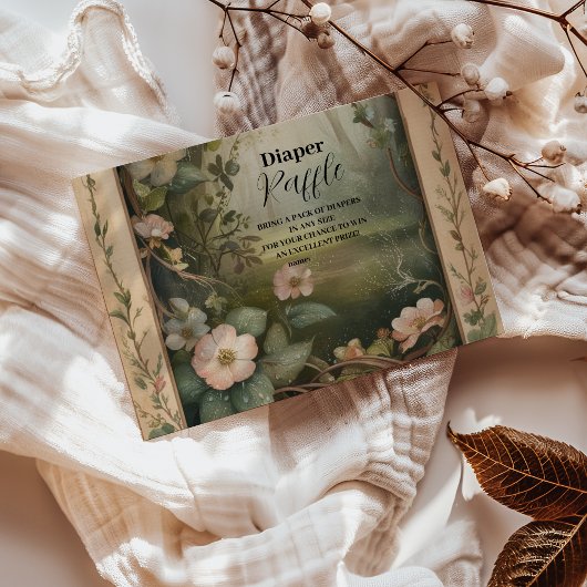 Magical Floral Forest Raffle Diapper Informatiekaartje