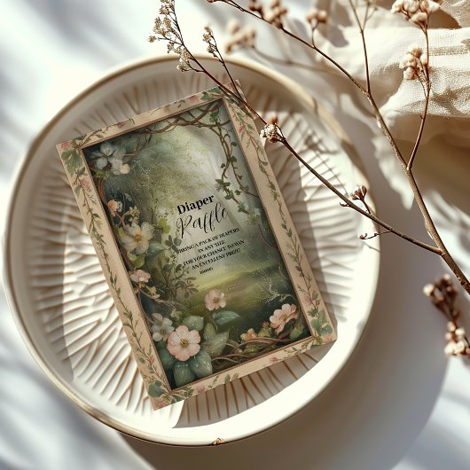 Magical Floral Forest Raffle Diapper Informatiekaartje