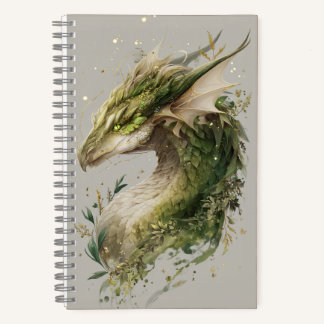 Magical Floral Green Dragon Journal Notitieboek
