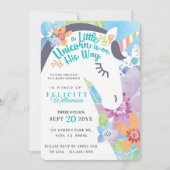 Magical Floral Unicorn Baby Boy Shower Kaart (Voorkant)
